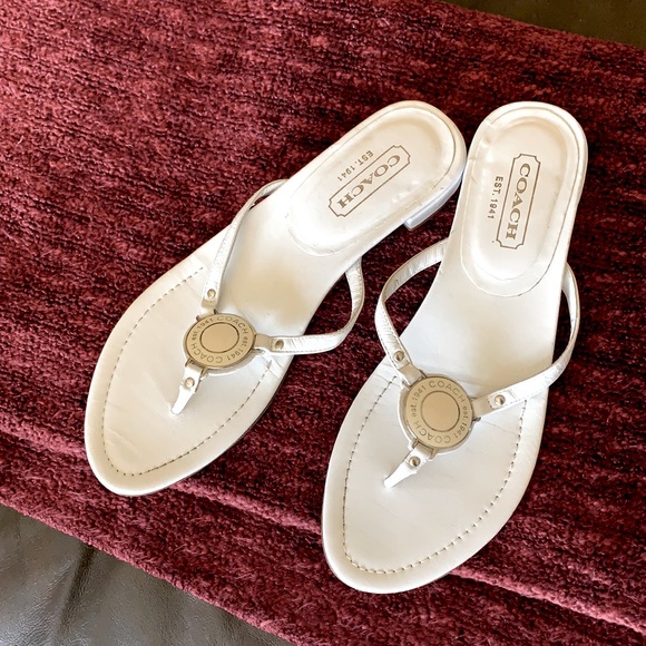 Coach Jules Made in Italy White Sandals Size 8 B - Picture 6 of 15